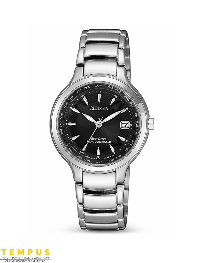 Zegarek klasyczny damski Citizen Radio Controlled Lady EC1170-85E na bransolecie