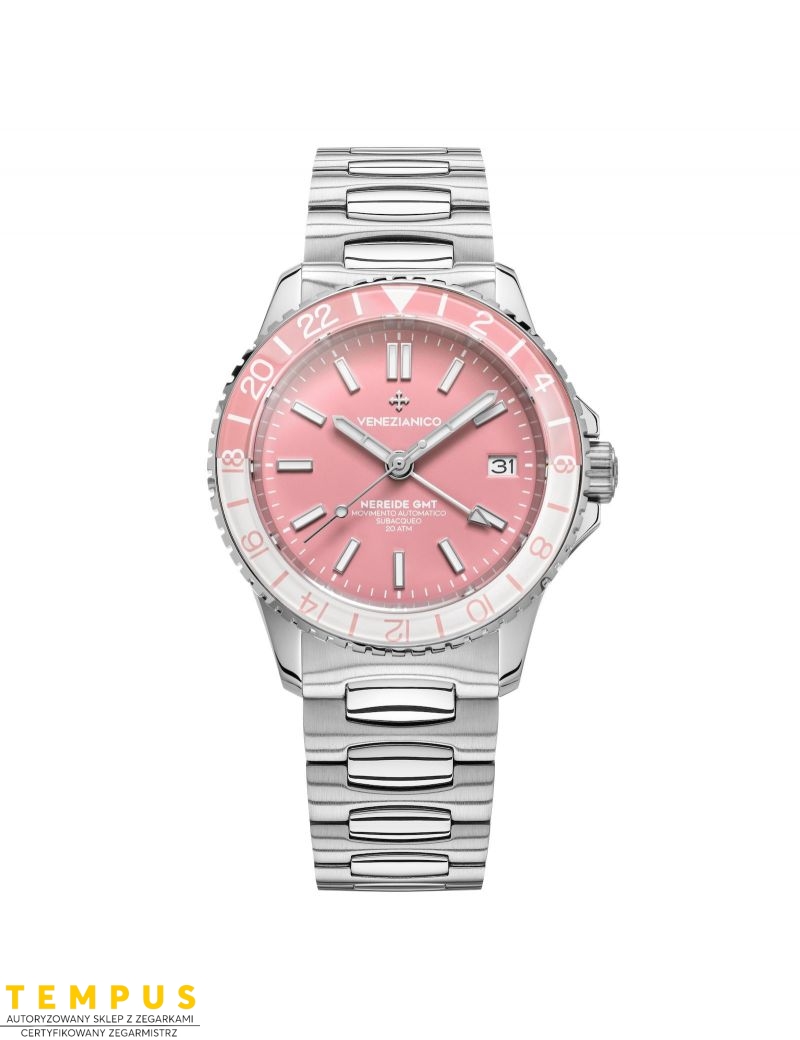 Zegarek sportowy męski Venezianico Nereide 39 GMT Rosa 3521506C - Zegarki VENEZIANICO Zegarek sportowy męski Venezianico Nereide 39 GMT Rosa 3521506C - Zegarki VENEZIANICO