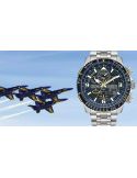 Zegarek sportowy, lotniczy męski Citizen JY8078-52L Promaster Blue Angels Eco-Drive na bransolecie