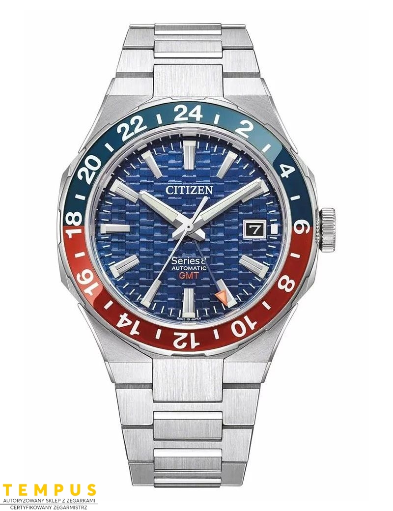Zegarek sportowy męski Citizen Series 8 880 GMT Automatic Pepsi NB6030-59L na bransolecie Zegarek sportowy męski Citizen Series 8 880 GMT Automatic Pepsi NB6030-59L na bransolecie