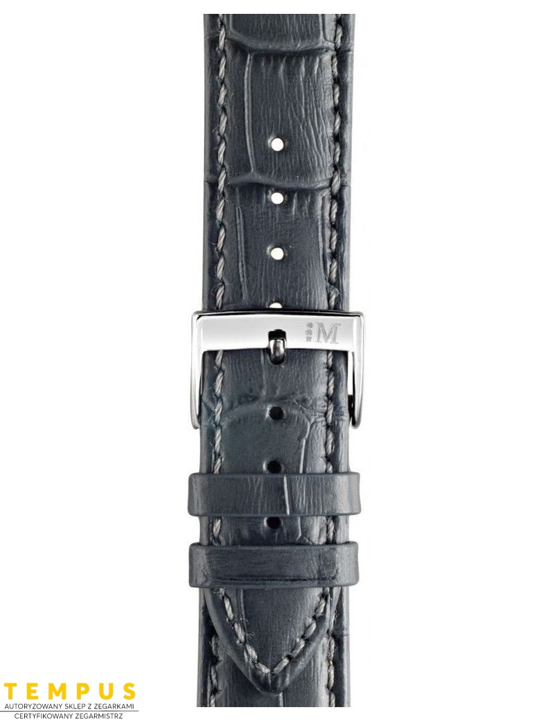 Pasek Morellato Bolle Alligator Grigio Asfalto 24 mm A01X2269480191CR24 - MORELLATO - paski i bransolety do zegarków