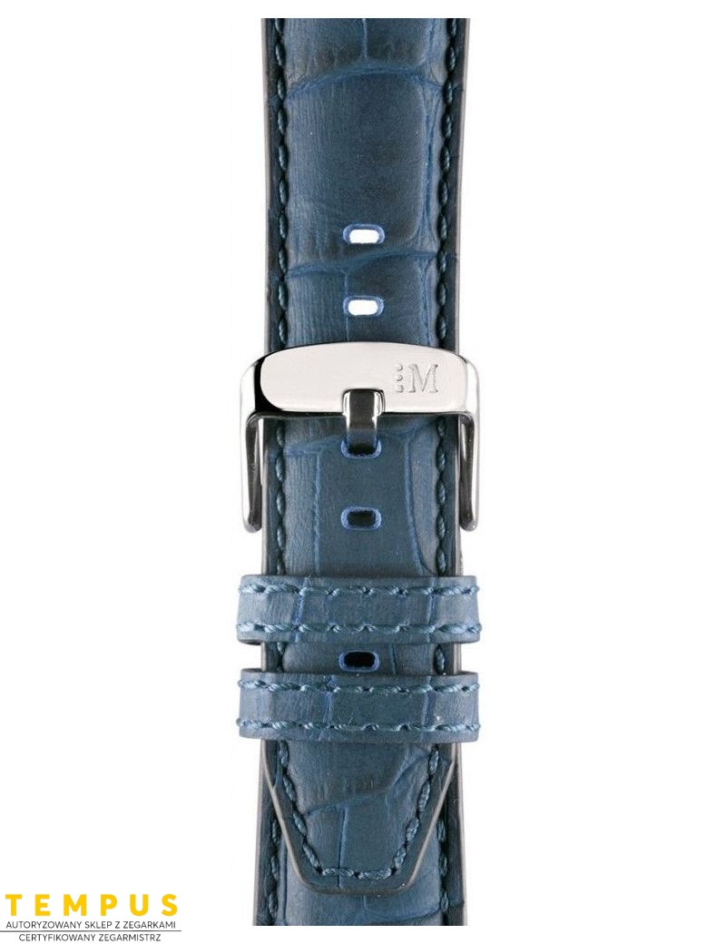 Pasek Morellato Soccer Alligatore Rub. Calf Blue 24 mm A01X4497B44062CR24 - MORELLATO - paski i bransolety do zegarków