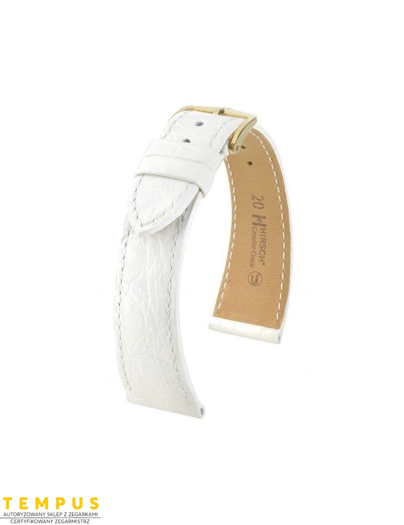 Pasek HIRSCH Genuine Croco L 01808000-1-22 ze skóry krokodyla 22 mm - HIRSCH - paski do zegarków