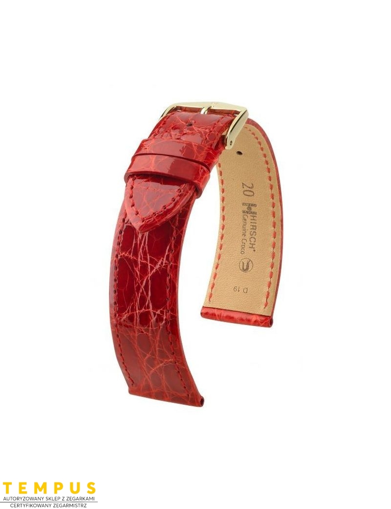 Pasek HIRSCH Genuine Croco L 01808020-1-20 ze skóry krokodyla 20 mm - HIRSCH - paski do zegarków