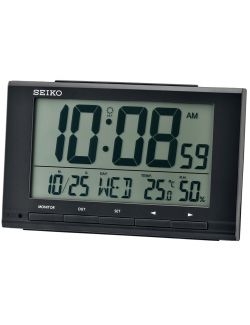 Budzik Seiko QHL090K z termometrem i higrometrem - Zegarki SEIKO