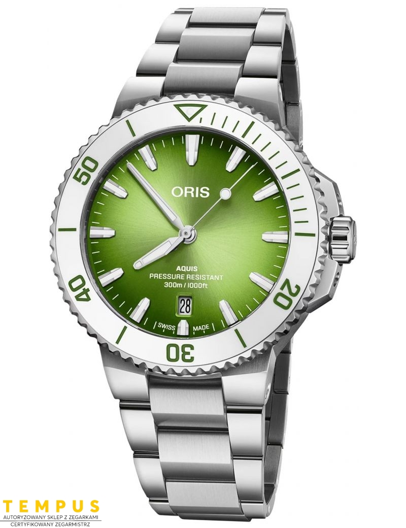 Zegarek sportowy męski Oris Aquis Date 41.5mm Taste of Summer 01 733 7787 4137-07 8 22 04PEB - Zegarki ORIS