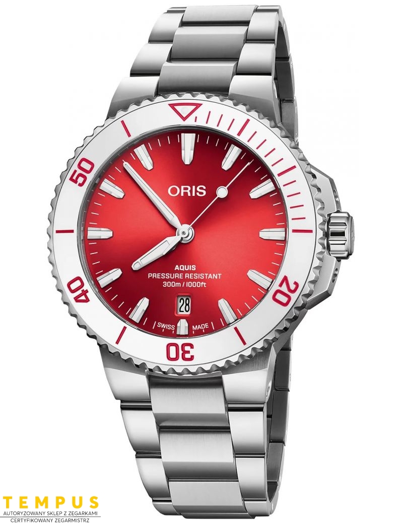 Zegarek sportowy męski Oris Aquis Date 41.5mm Taste of Summer 01 733 7787 4138-07 8 22 04PEB - Zegarki ORIS