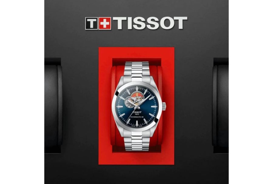 Zegarki męskie Tissot Gentleman z tarczą typu open heart